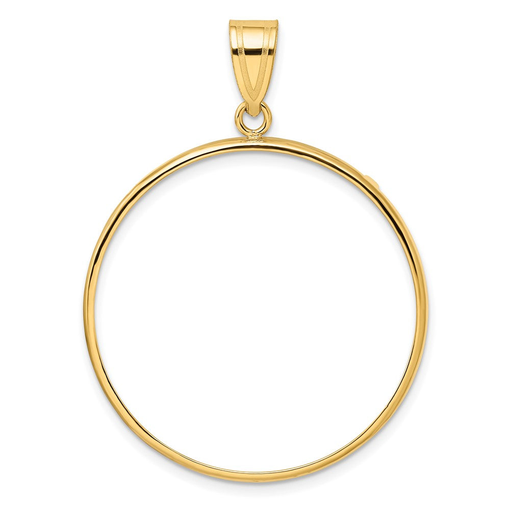 14k Polished 32.0mm Prong Coin Bezel Pendant