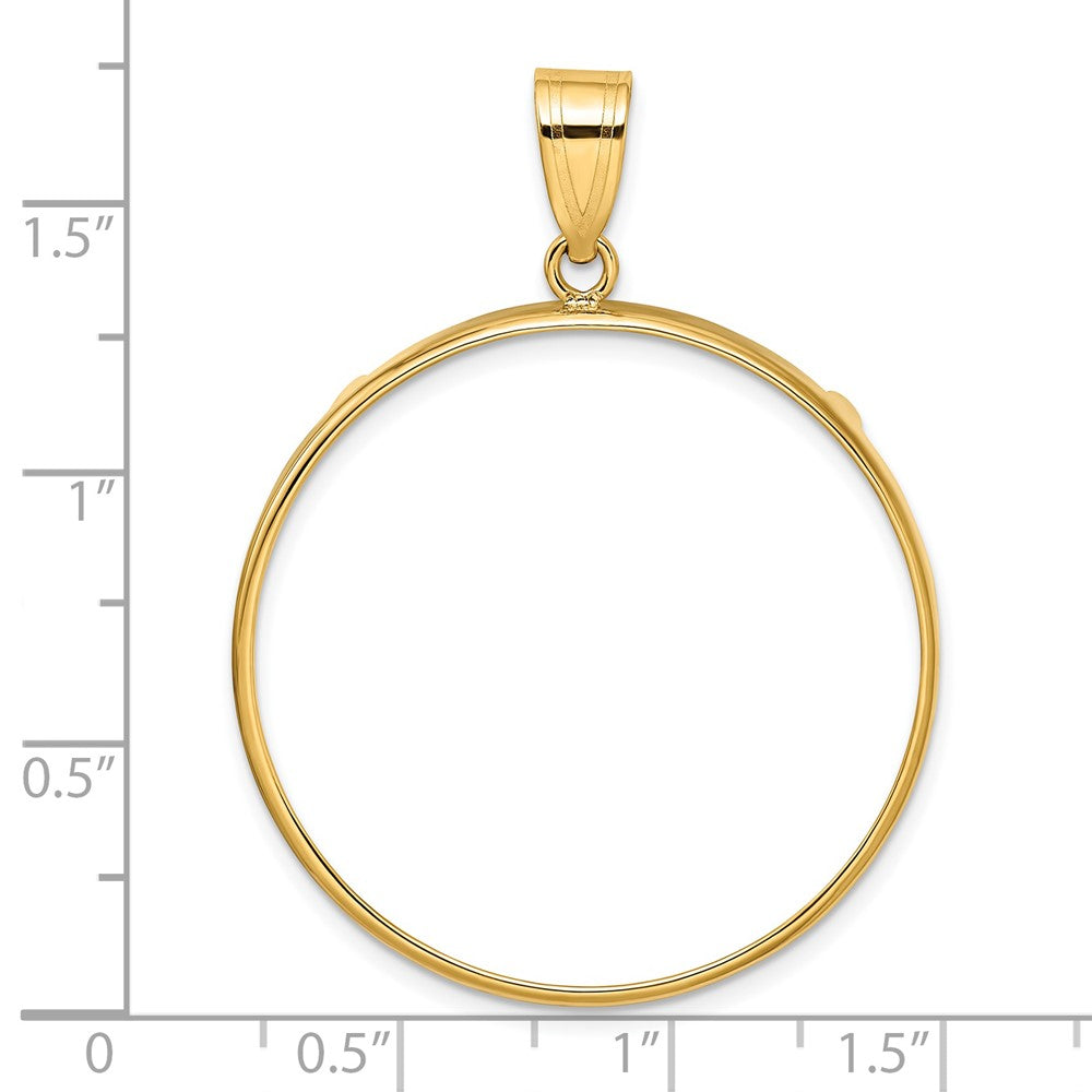 14k Polished 32.7mm Prong Coin Bezel Pendant
