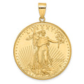 14k Polished Mounted 1oz American Eagle Prong Coin Bezel Pendant