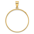 10k Polished 32.7mm Prong Coin Bezel Pendant