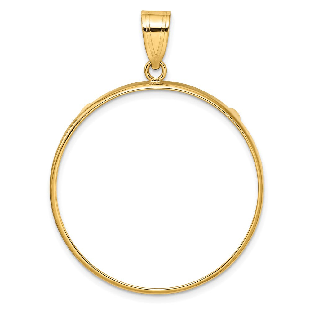 10k Polished 32.7mm Prong Coin Bezel Pendant