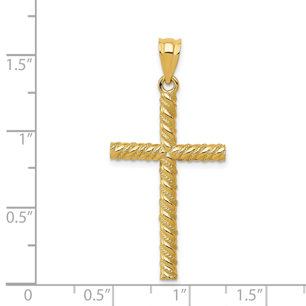 14k Twisted Cross Pendant