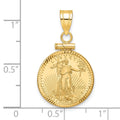 10k D/C Mounted 1/10oz American Eagle Screw Top Coin Bezel Pendant