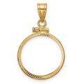 10k Diamond-cut 18mm x 1.35mm Screw Top Coin Bezel Pendant