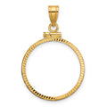 10k Diamond-cut 22mm x 1.9mm Screw Top Coin Bezel Pendant