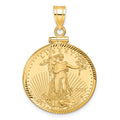 10k D/C Mounted 1/4oz American Eagle Screw Top Coin Bezel Pendant