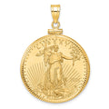 10k D/C Mounted 1/2oz American Eagle Screw Top Coin Bezel Pendant