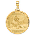 10k D/C Mounted 1oz Panda Screw Top Coin Bezel Pendant