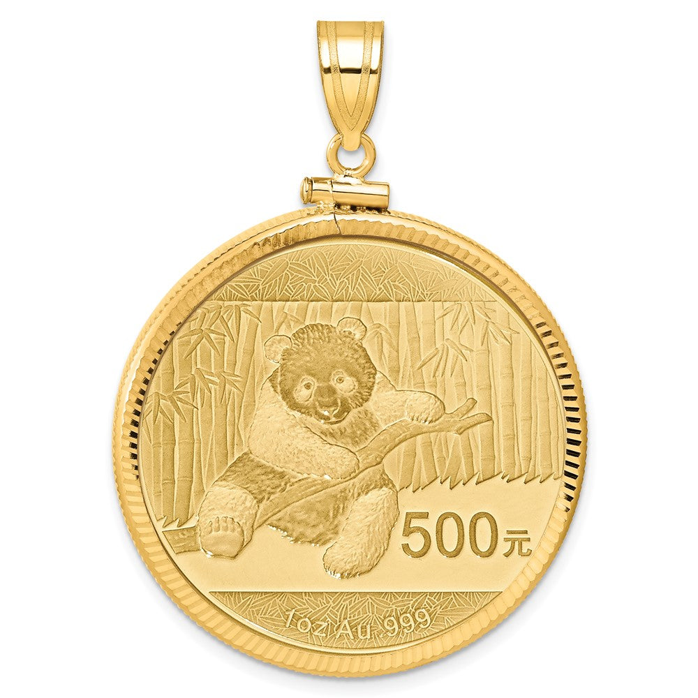 10k D/C Mounted 1oz Panda Screw Top Coin Bezel Pendant