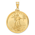 10k D/C Mounted 1oz American Eagle Screw Top Coin Bezel Pendant