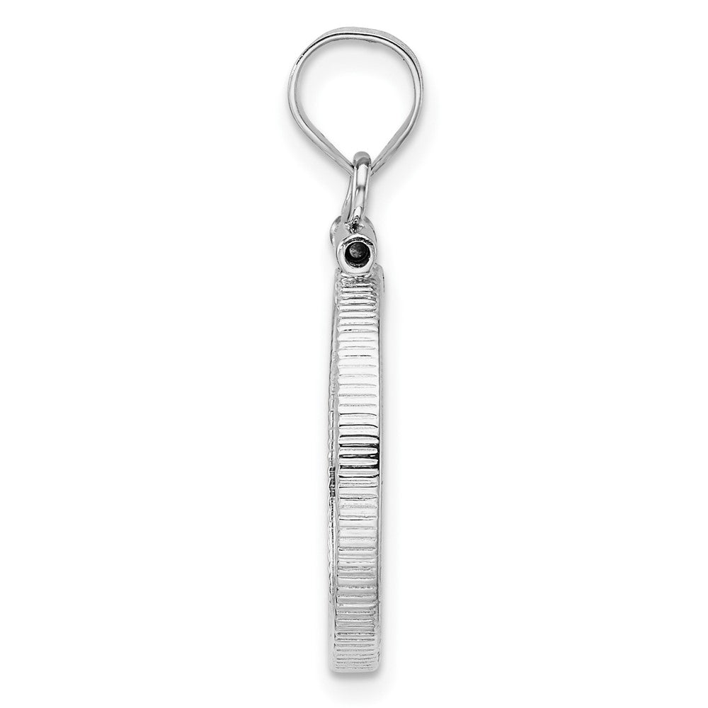 14kw Diamond-cut 16.5mm x 1.35mm Screw Top Coin Bezel Pendant