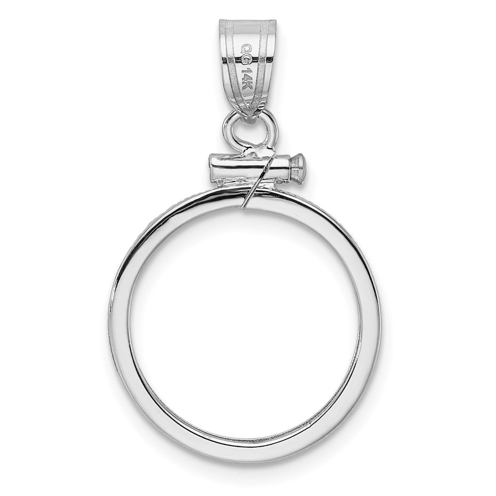 14kw Diamond-cut 16.5mm x 1.35mm Screw Top Coin Bezel Pendant