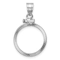 14kw Diamond-cut 16.5mm x 1.35mm Screw Top Coin Bezel Pendant