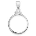 14kw Diamond-cut 17.8mm x 1.35mm Screw Top Coin Bezel Pendant