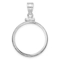 14kw Diamond-cut 22.0mm x 1.9mm Screw Top Coin Bezel Pendant