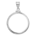 14kw Diamond-cut 27.0mm x 2.35mm Screw Top Coin Bezel Pendant