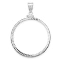 14kw Diamond-cut 34.2mm x 2.85mm Screw Top Coin Bezel Pendant