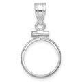 14kw Polished 13.0mm x 1.1mm Screw Top Coin Bezel Pendant