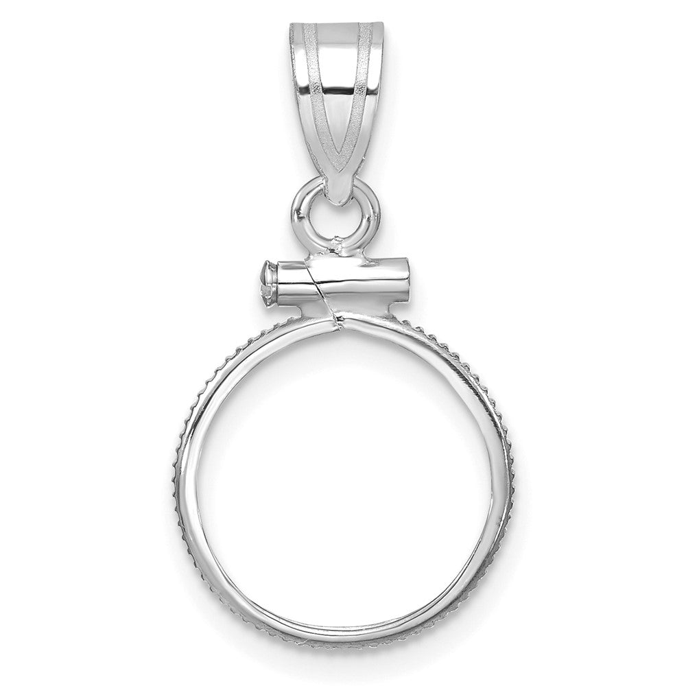 14kw Polished 13.0mm x 1.1mm Screw Top Coin Bezel Pendant