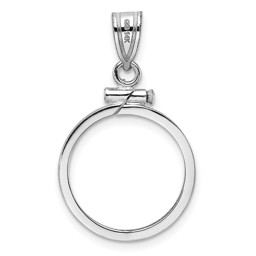 14kw Polished 16.5mm x 1.35mm Screw Top Coin Bezel Pendant