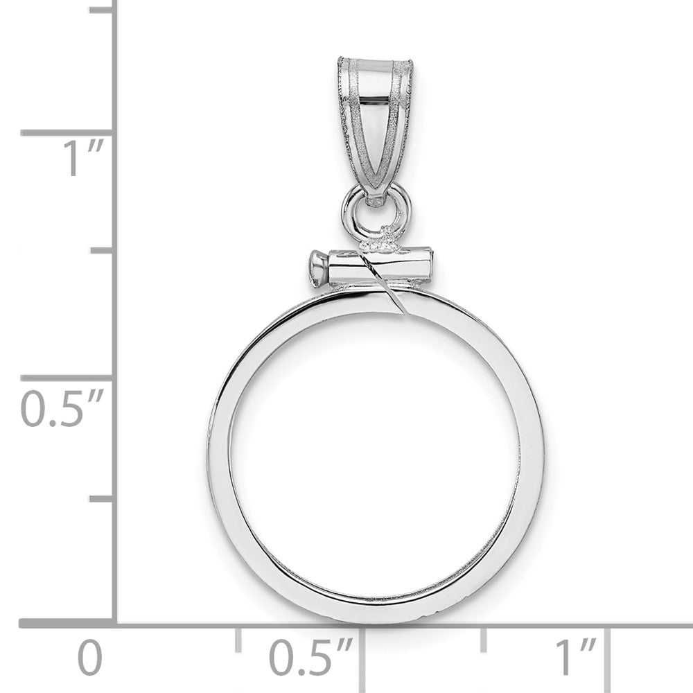 14kw Polished 16.5mm x 1.35mm Screw Top Coin Bezel Pendant