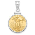 14kw Polished Mounted 1/10oz AM Eagle Screw Top Coin Bezel Pendant