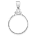 14kw Polished 17.8mm x 1.35mm Screw Top Coin Bezel Pendant