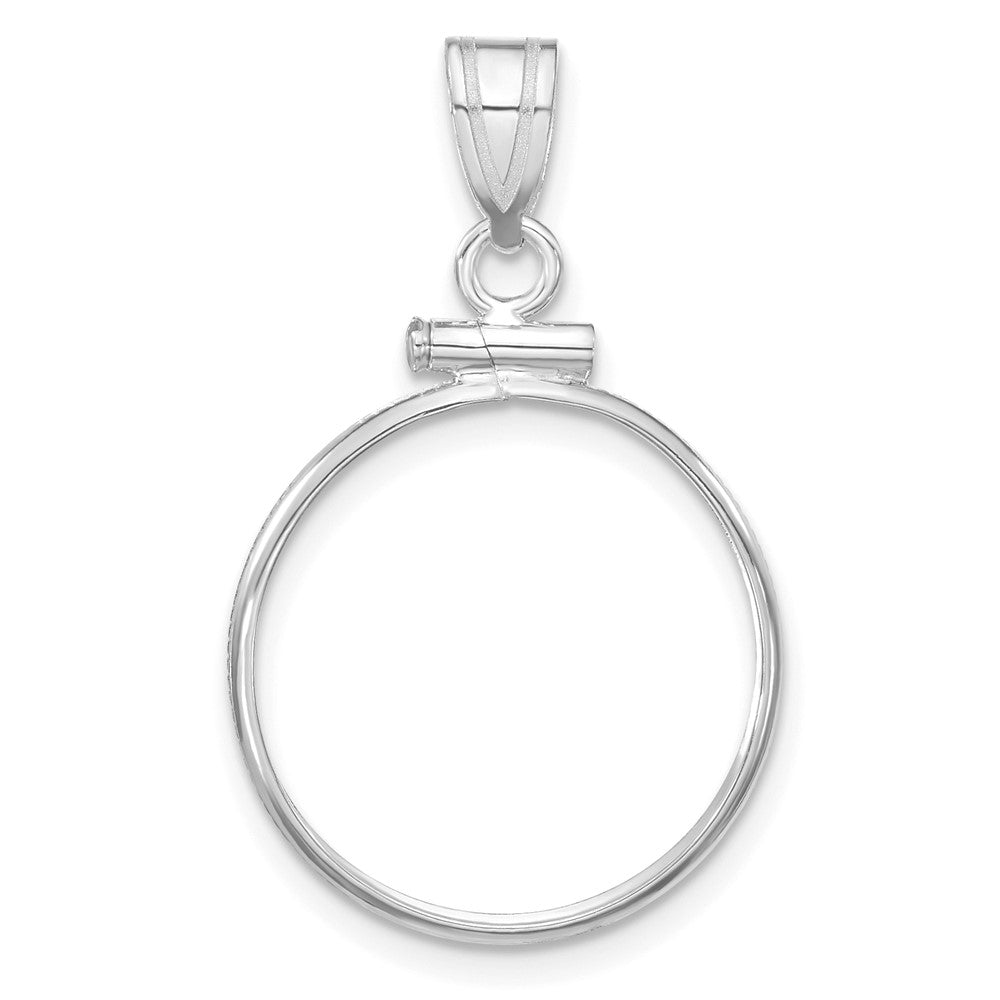 14kw Polished 17.8mm x 1.35mm Screw Top Coin Bezel Pendant