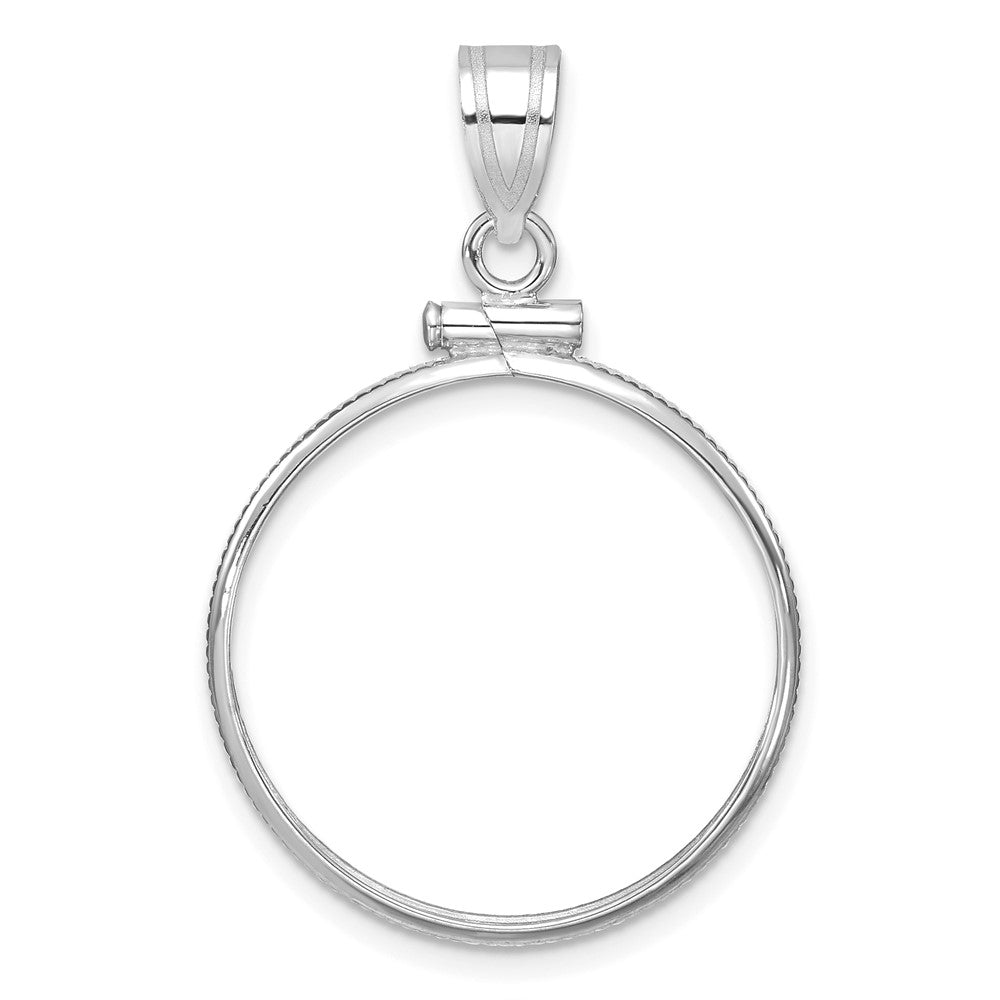 14kw Polished 21.6mm x 1.7mm Screw Top Coin Bezel Pendant