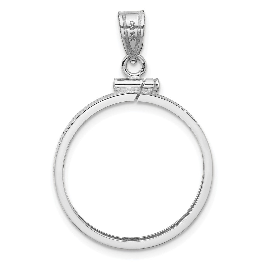 14kw Polished 22.0mm x 1.9mm Screw Top Coin Bezel Pendant