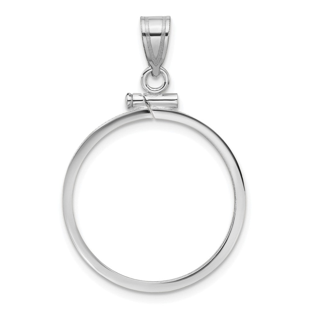 14kw Polished 22.0mm x 1.9mm Screw Top Coin Bezel Pendant