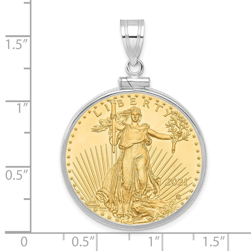 14kw Polished Mounted 1/2oz AM Eagle Screw Top Coin Bezel Pendant