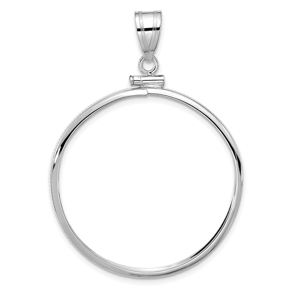 14kw Polished 32.7mm x 3.00mm Screw Top Coin Bezel Pendant