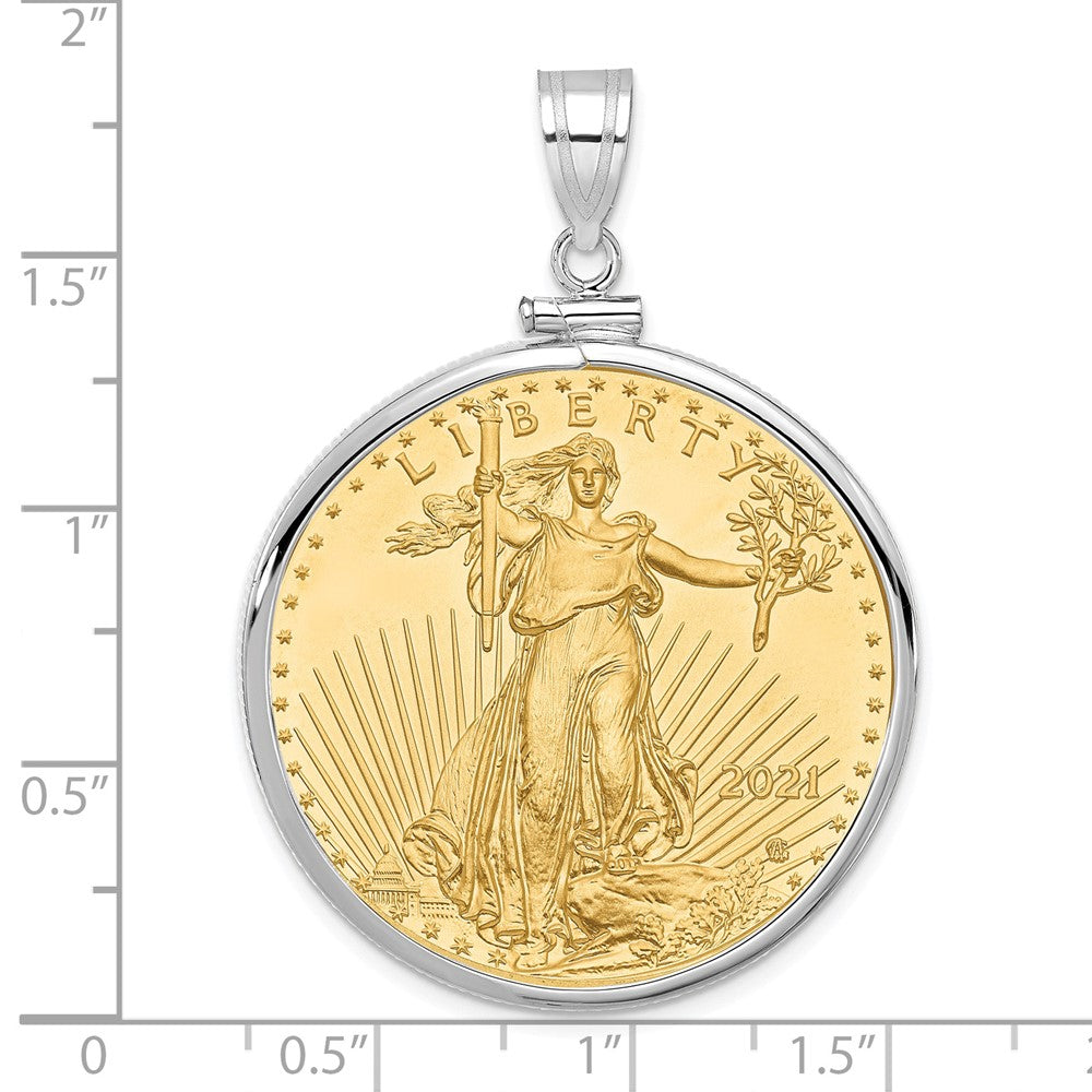 14kw Polished Mounted 1oz AM Eagle Screw Top Coin Bezel Pendant