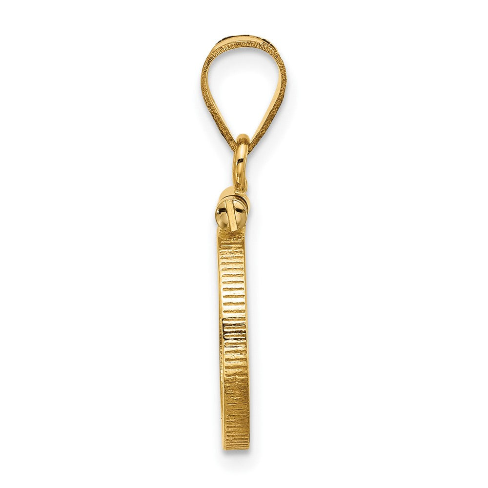 14k Polished 13.0mm x 1.1mm Screw Top Coin Bezel Pendant