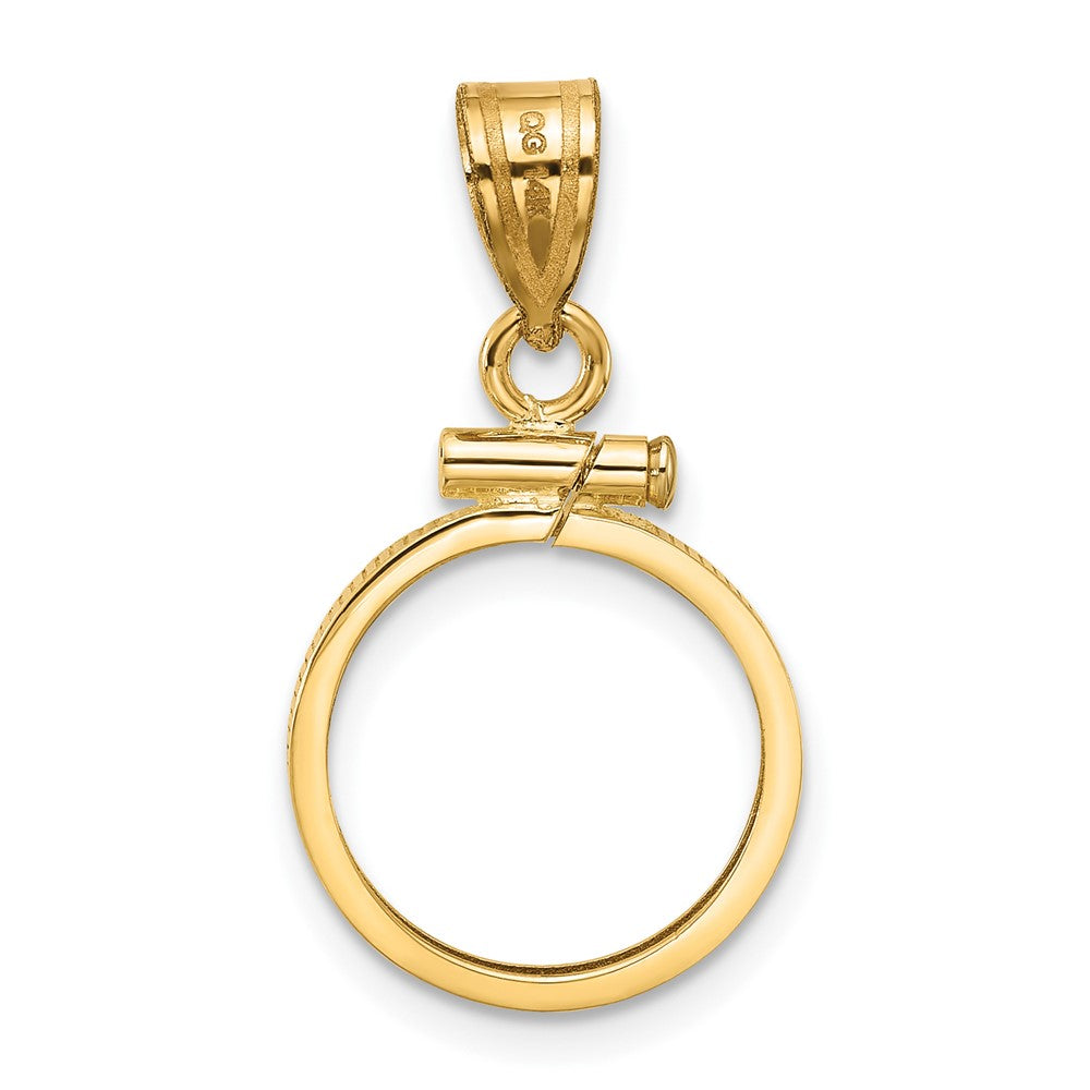 14k Polished 13.0mm x 1.1mm Screw Top Coin Bezel Pendant