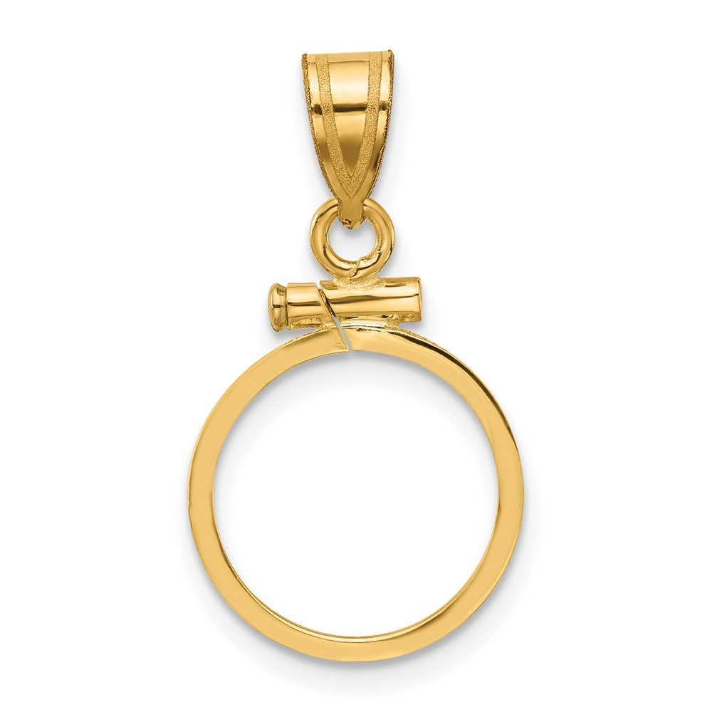 14k Polished 13.0mm x 1.1mm Screw Top Coin Bezel Pendant