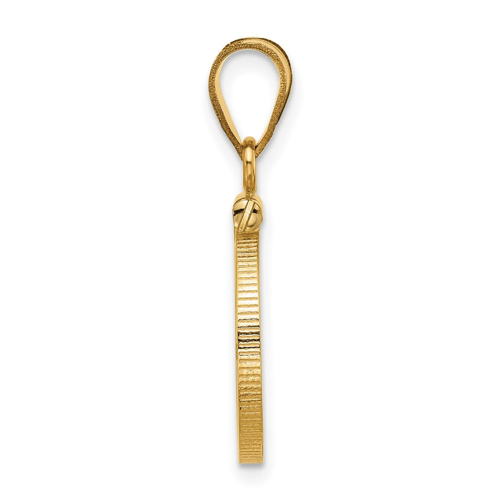 14k Polished 14.0mm x 1.1mm Screw Top Coin Bezel Pendant
