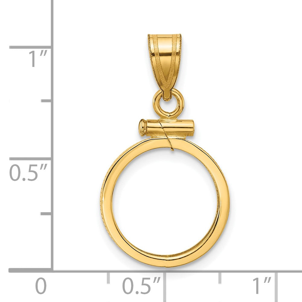 14k Polished 14.0mm x 1.1mm Screw Top Coin Bezel Pendant
