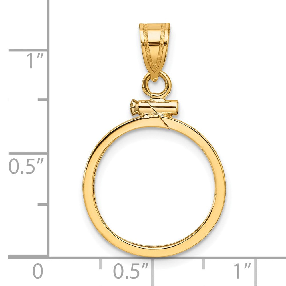 10k Polished 16.5mm x 1.35mm Screw Top Coin Bezel Pendant