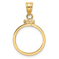 10k Polished 16.5mm x 1.35mm Screw Top Coin Bezel Pendant