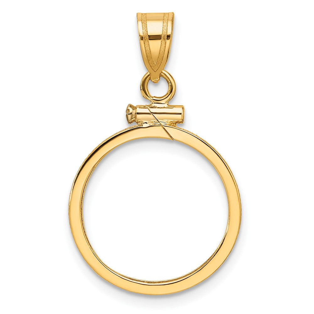 10k Polished 16.5mm x 1.35mm Screw Top Coin Bezel Pendant