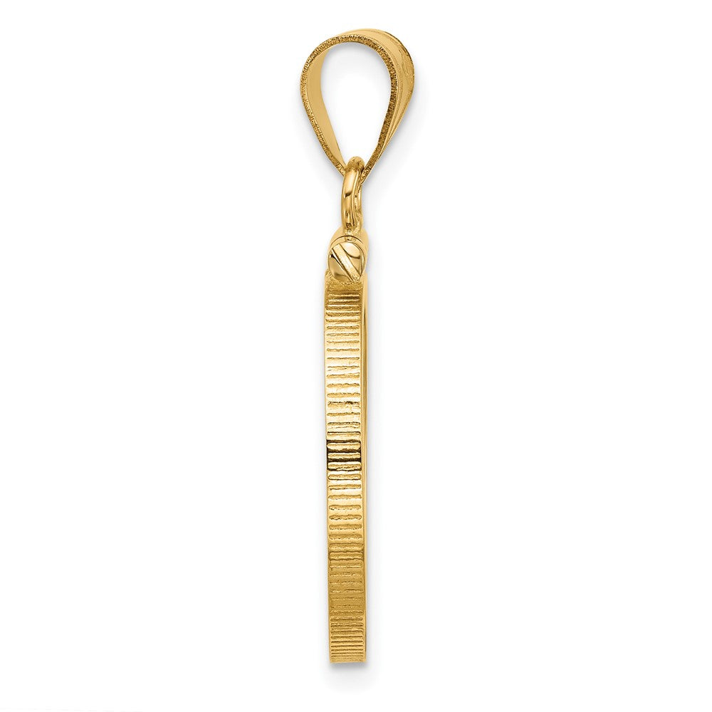 14k Polished 17.8mm x 1.35mm Screw Top Coin Bezel Pendant