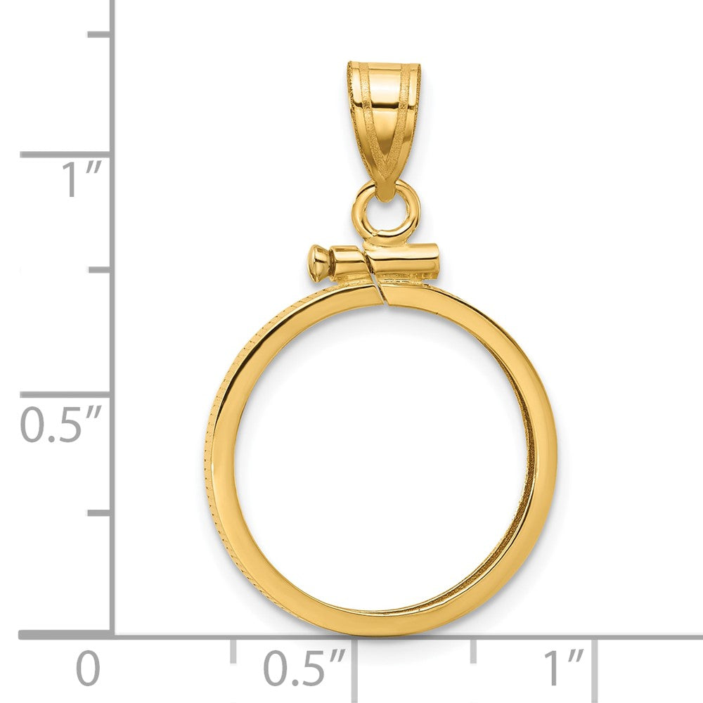 14k Polished 17.8mm x 1.35mm Screw Top Coin Bezel Pendant
