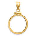 10k Polished 17.8mm x 1.35mm Screw Top Coin Bezel Pendant