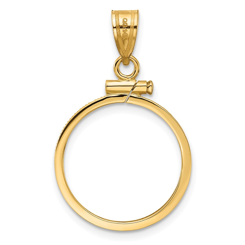14k Polished 18.0mm x 1.35mm Screw Top Coin Bezel Pendant