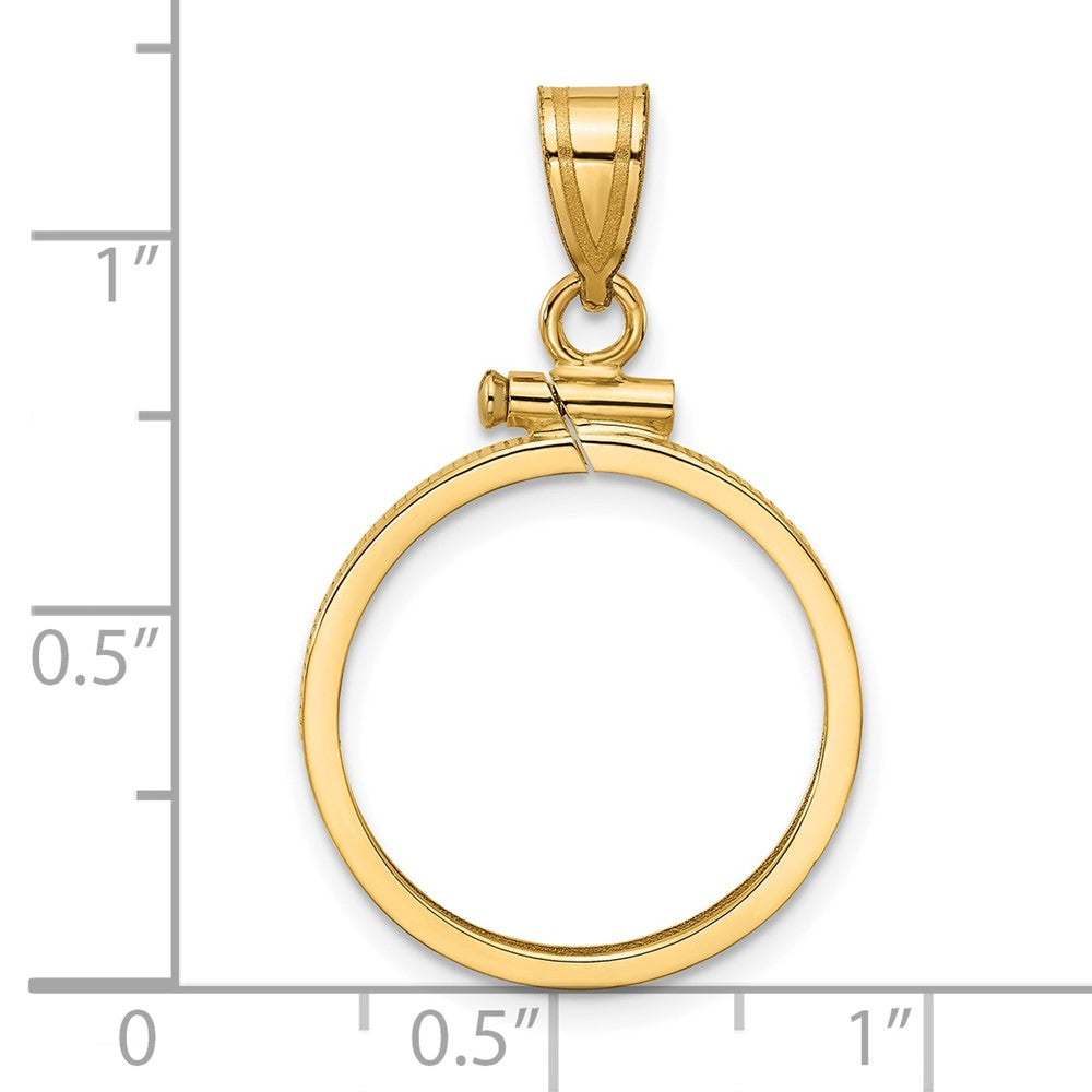 14k Polished 18.0mm x 1.35mm Screw Top Coin Bezel Pendant