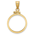 10k Polished 18mm x 1.35mm Screw Top Coin Bezel Pendant