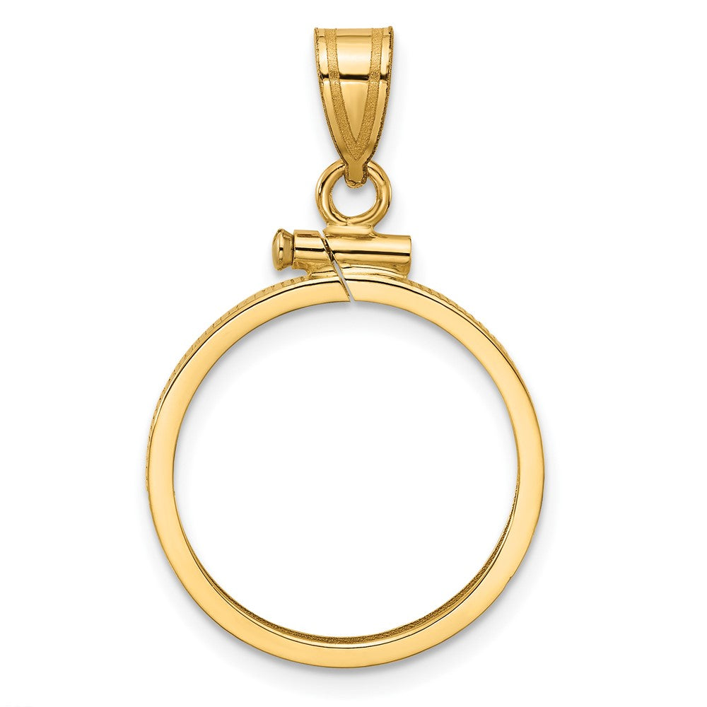 14k Polished 18.0mm x 1.35mm Screw Top Coin Bezel Pendant