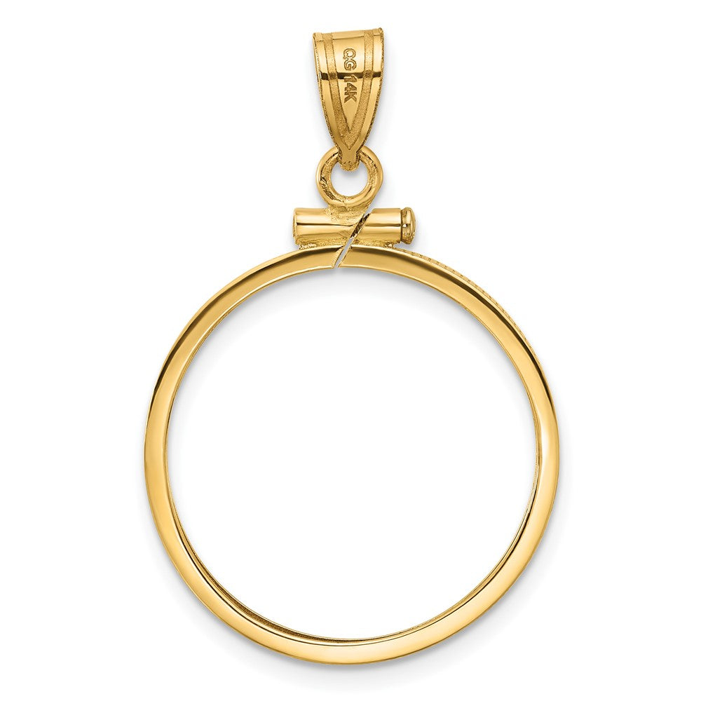 14k Polished 21.6mm x 1.7mm Screw Top Coin Bezel Pendant
